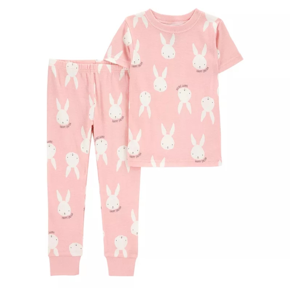 Toddler Girl Carter's 2-Piece Bunny Snug Fit Cotton Pajama Top & Pajama Pants